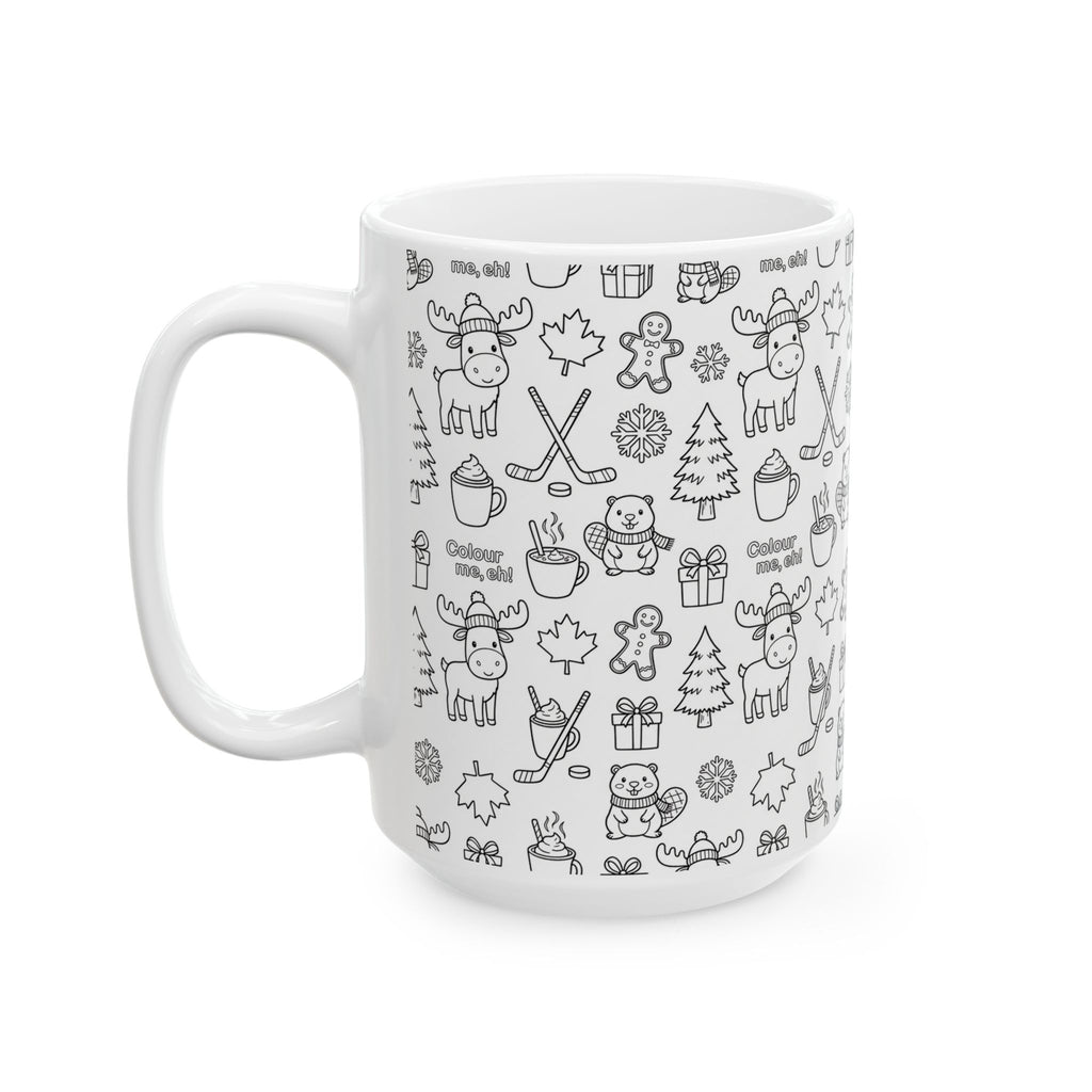 Ceramic Mug, Sticker Bomb (White)