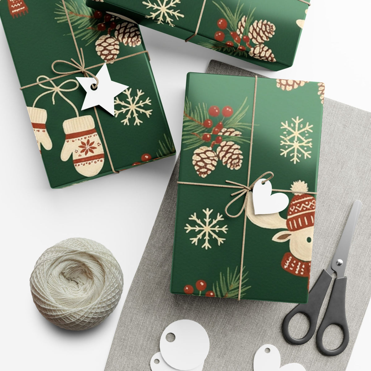 Christmas Giftwrap Paper, Green Pineapple (Custom)