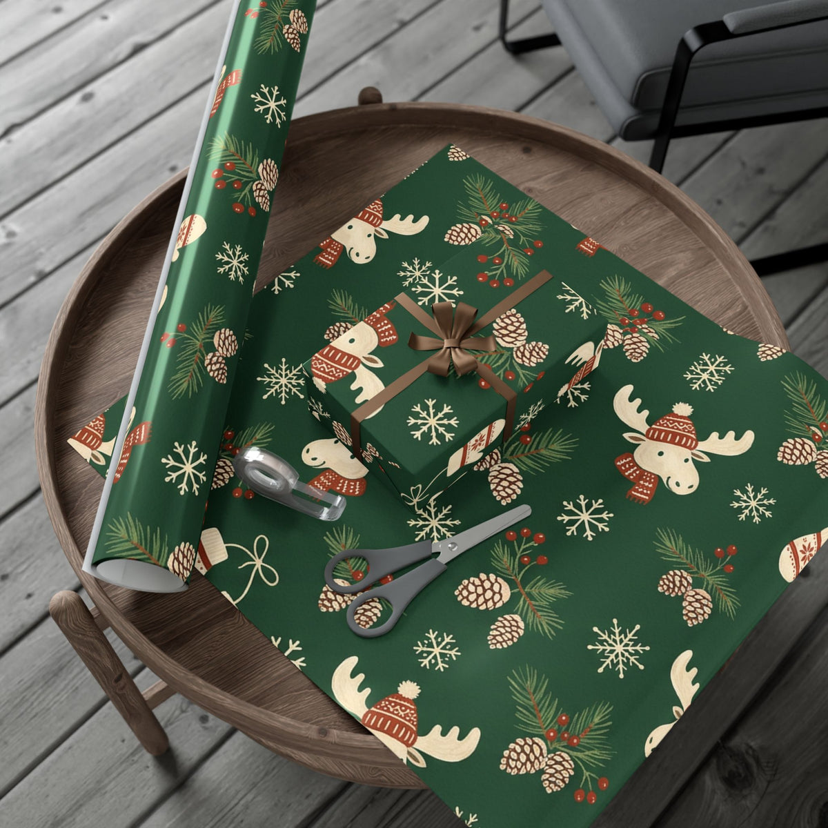 Christmas Giftwrap Paper, Green Pineapple (Custom)
