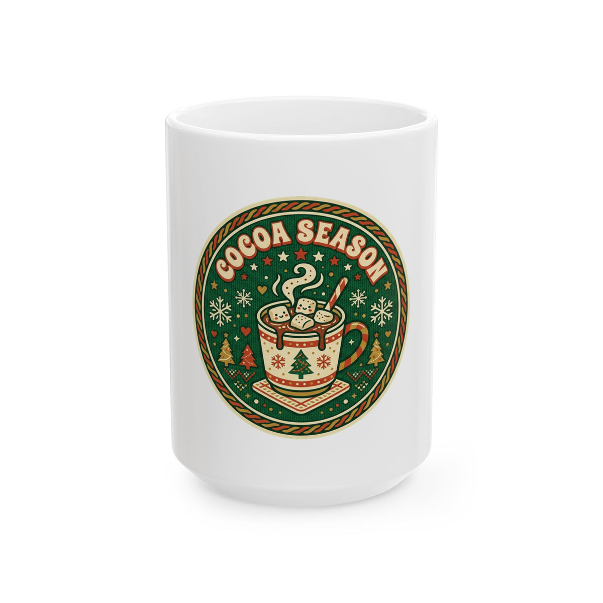 Ceramic Mug, Cocoa Season (White)
