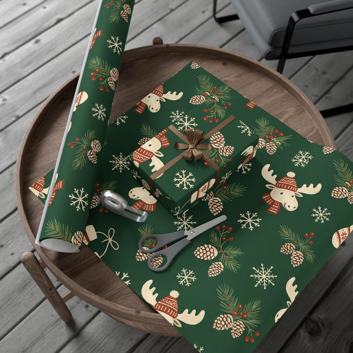 Christmas Giftwrap Paper, Green Pineapple (Custom)
