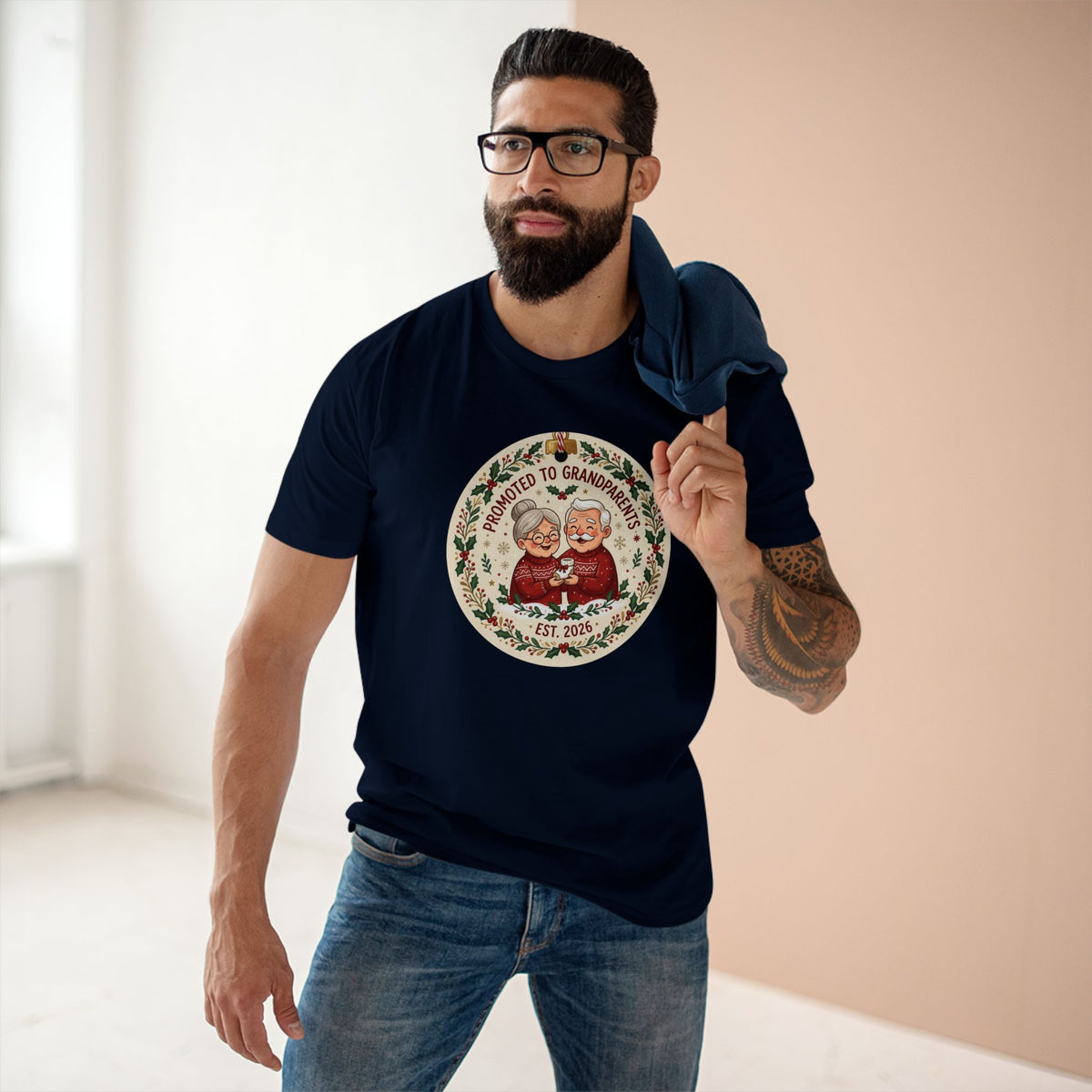 Casual Tee, Promoted to Grandparents (All Colors)(Custom)