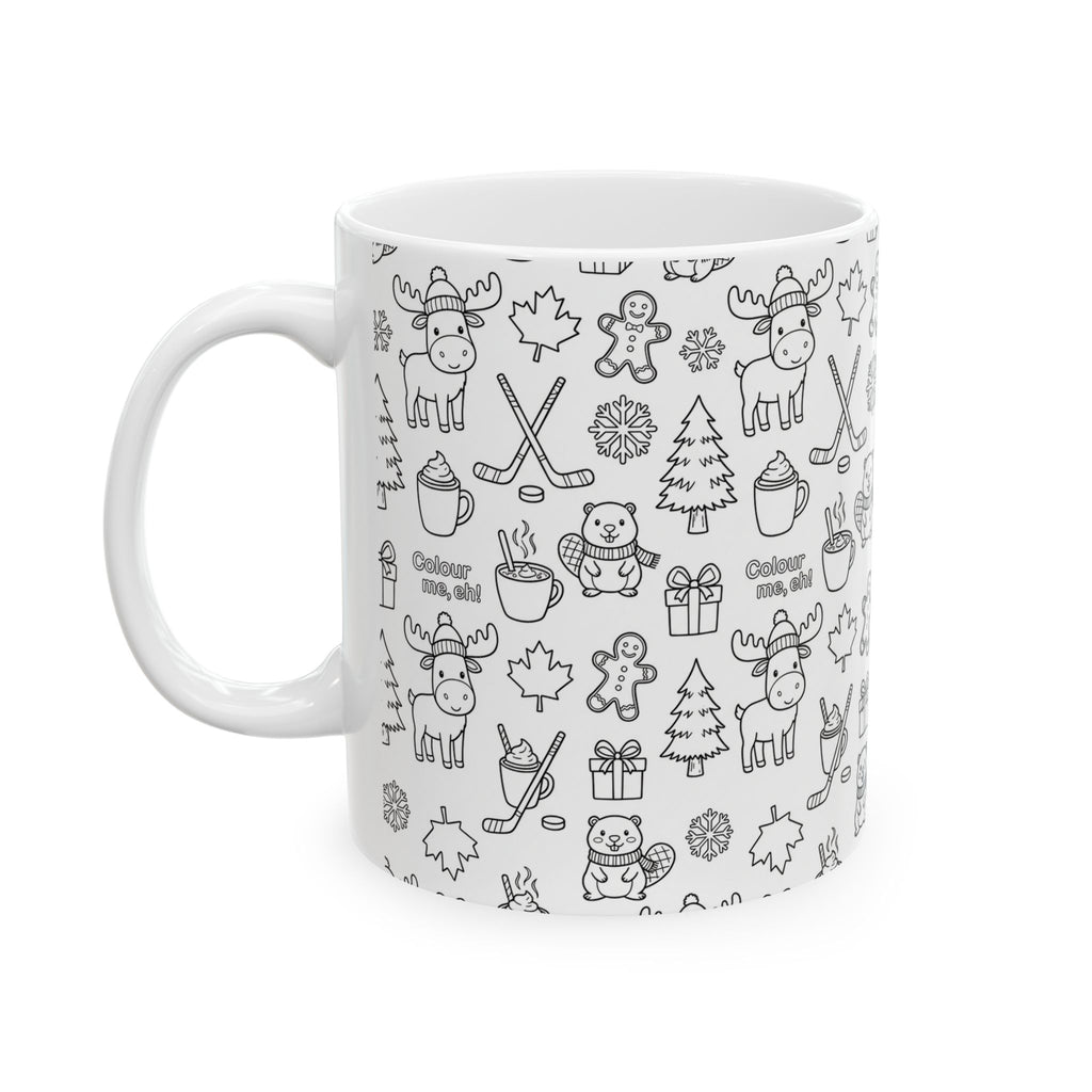 Ceramic Mug, Sticker Bomb (White)