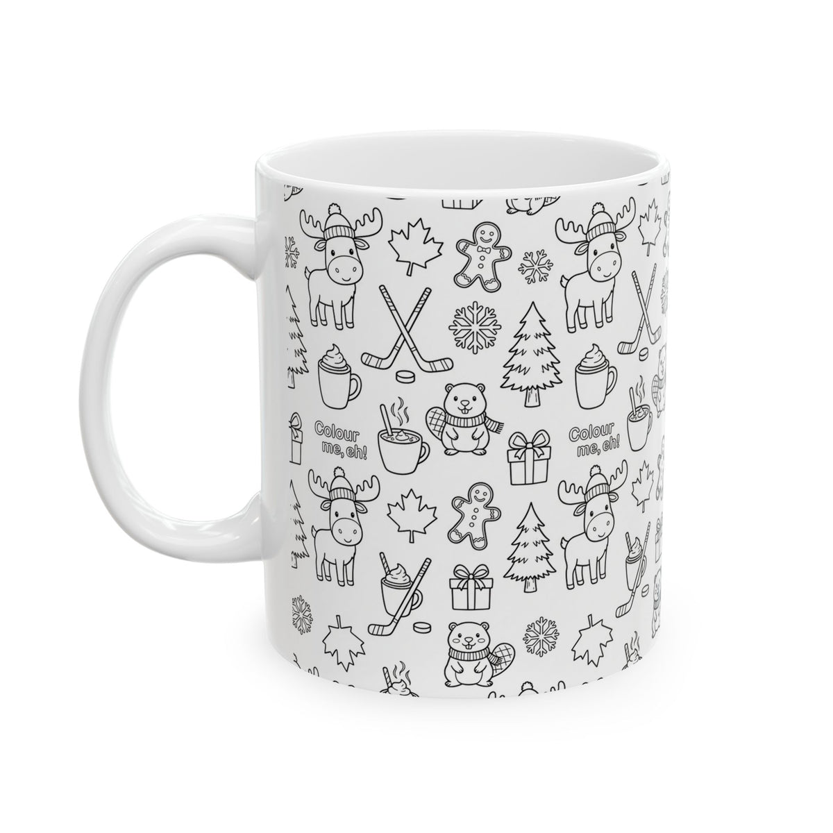 Ceramic Mug, Sticker Bomb (White)