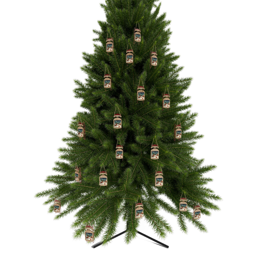 Hanging Sled Ornaments, Snowy Nights (Custom)