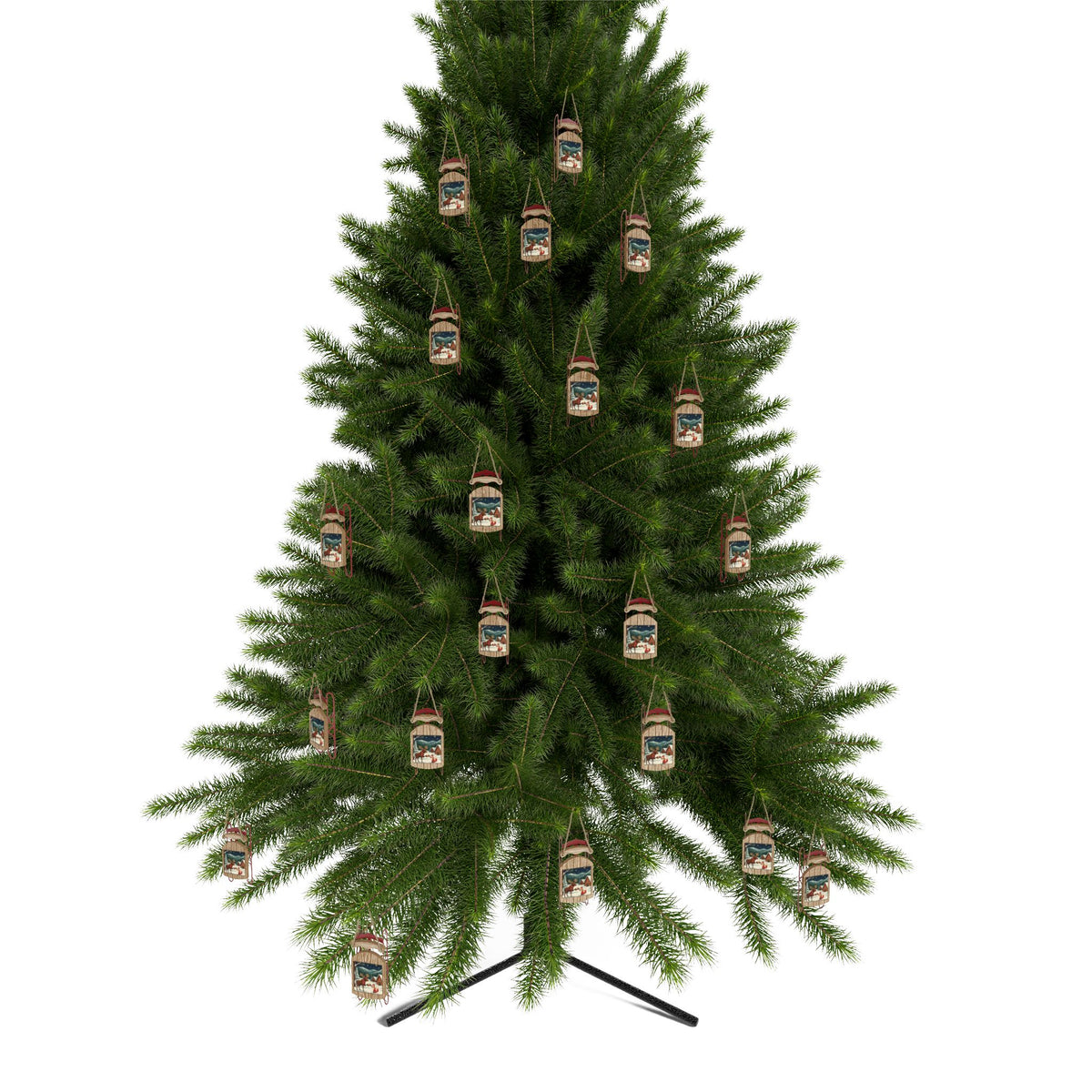 Hanging Sled Ornaments, Snowy Nights (Custom)