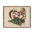 Happy Doggo Weaved Blanket - Cream