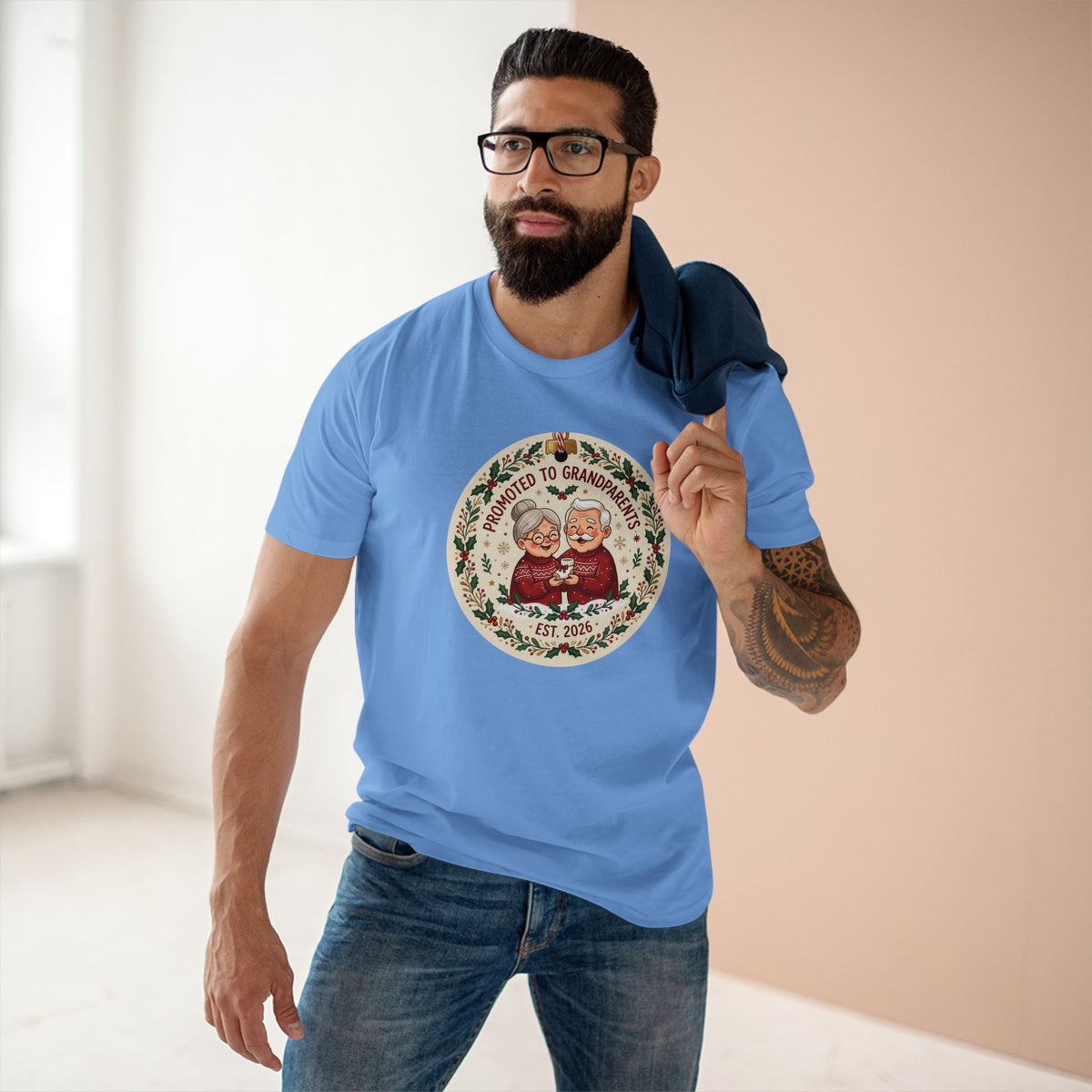 Casual Tee, Promoted to Grandparents (All Colors)(Custom)