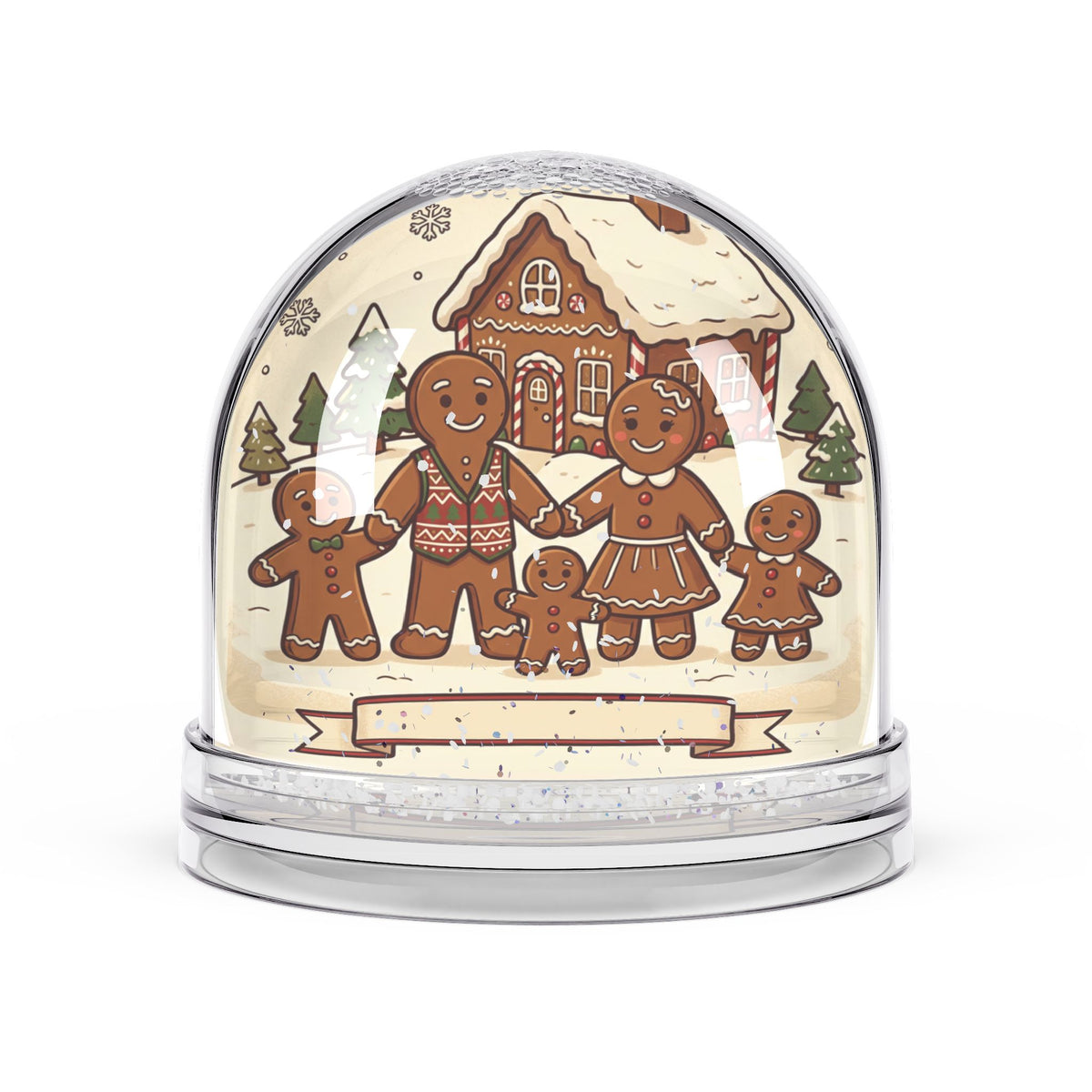 Snow Globe, Custom Gingerbread Family