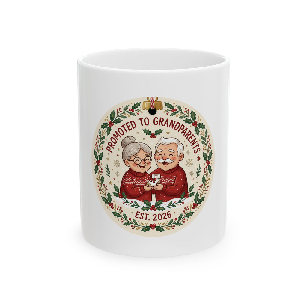 Ceramic Mug, Promoted to Grandparents (White)