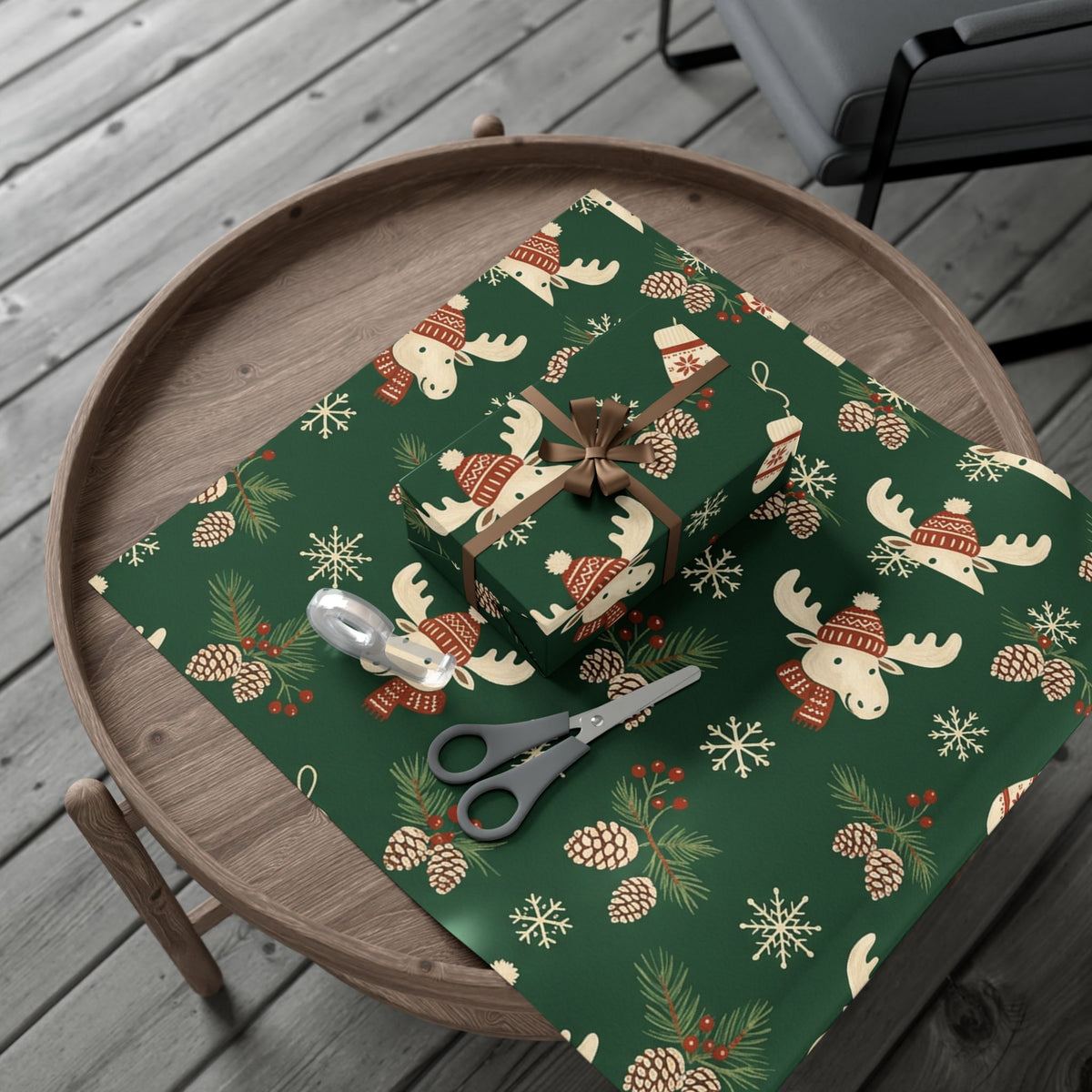 Christmas Giftwrap Paper, Green Pineapple (Custom)