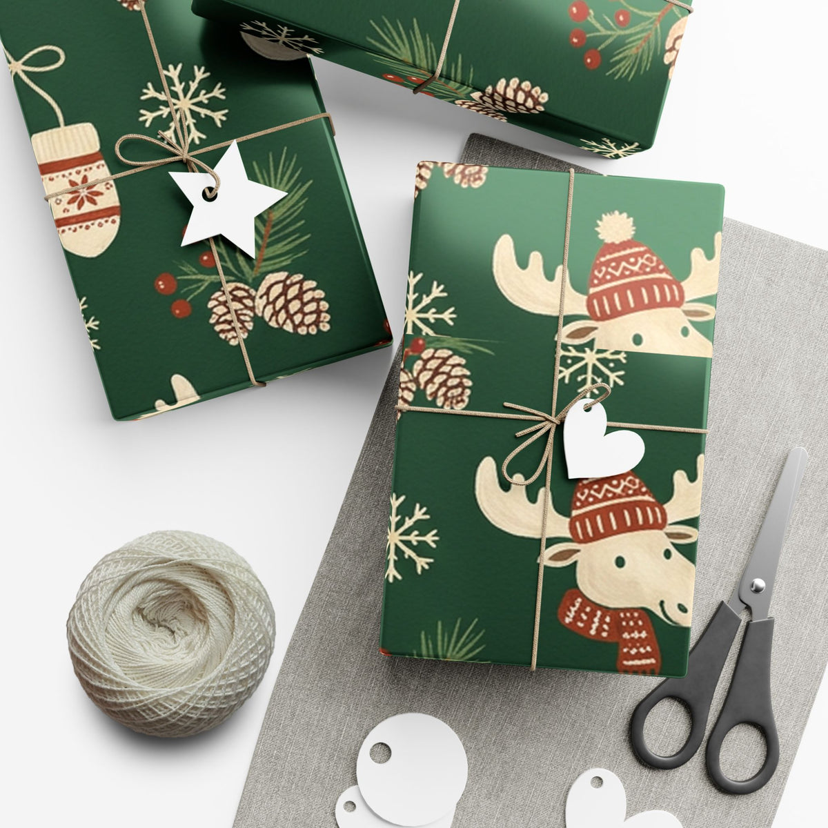 Christmas Giftwrap Paper, Green Pineapple (Custom)