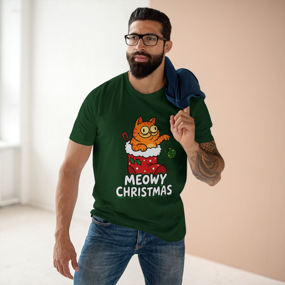 Casual Tee, Meowy Christmas (All Colors)