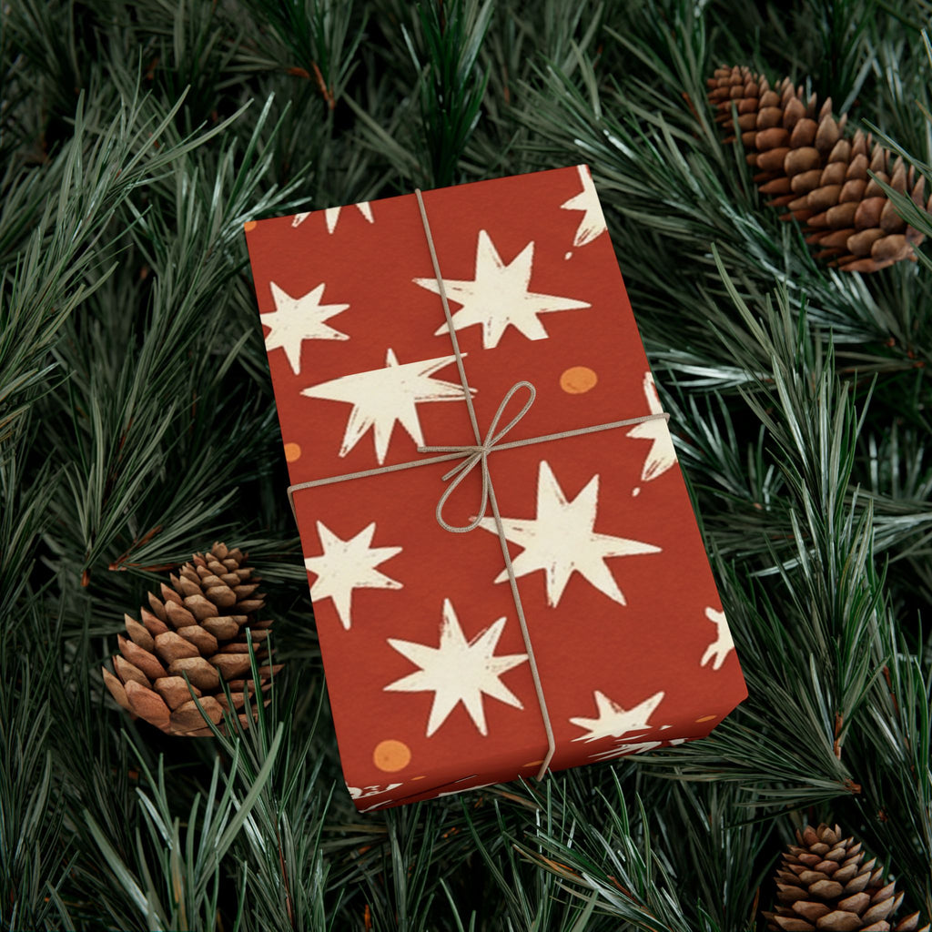 Christmas Giftwrap Paper, Red Ornaments (Custom)