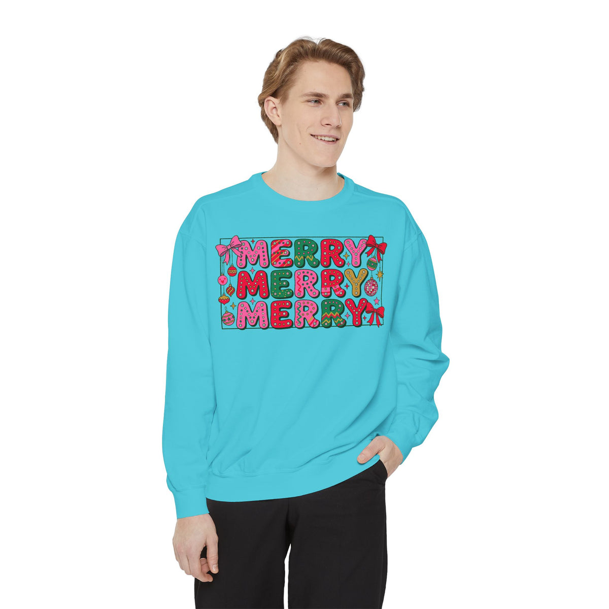 Dyed Sweatshirt, Merry Merry (White)