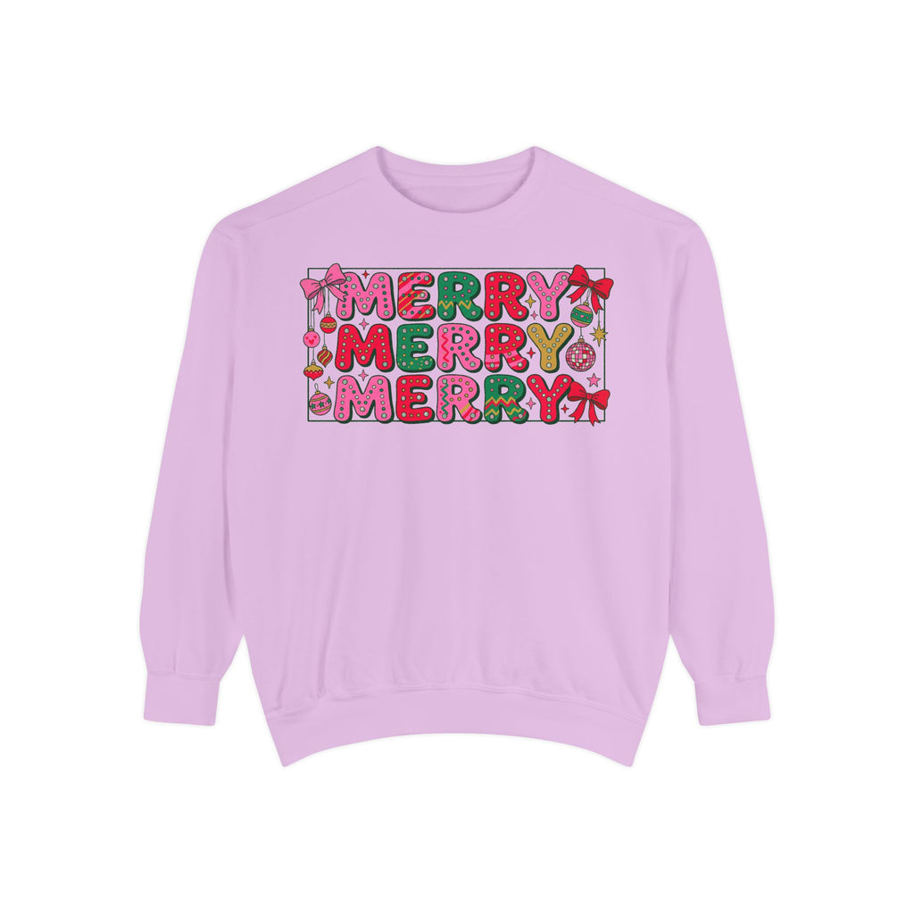 Dyed Sweatshirt, Merry Merry (White)