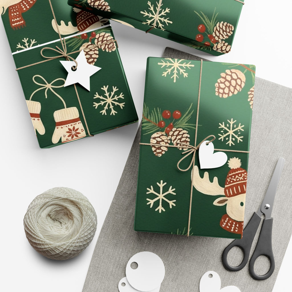 Christmas Giftwrap Paper, Green Pineapple (Custom)