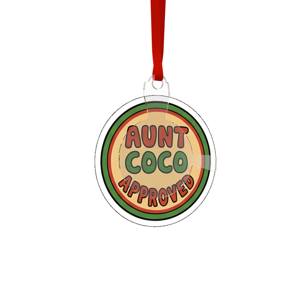 Die Cut Acrylic Ornament, Aunt Coco Approved