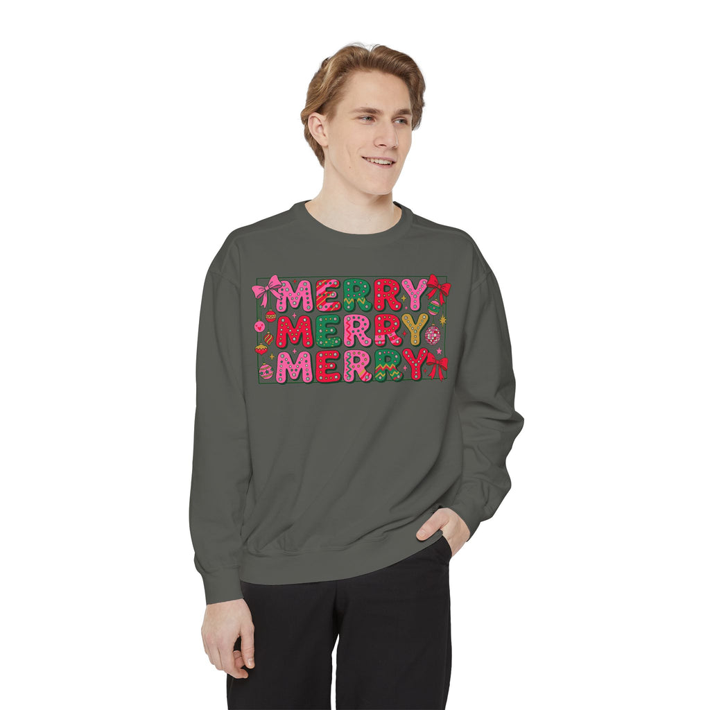 Dyed Sweatshirt, Merry Merry (White)
