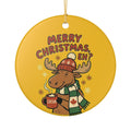 Ceramic Ornament, Merry Christmas Eh? (Mustard)