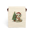Canvas Lunch Bag With Strap - Cream Happy Doggo