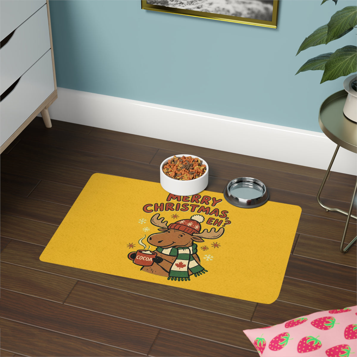 Pet Food Mat, Merry Christmas Eh? - 12 x 18