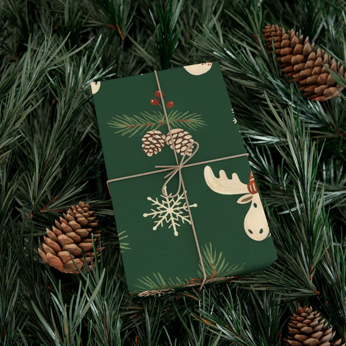 Christmas Giftwrap Paper, Green Pineapple (Custom)