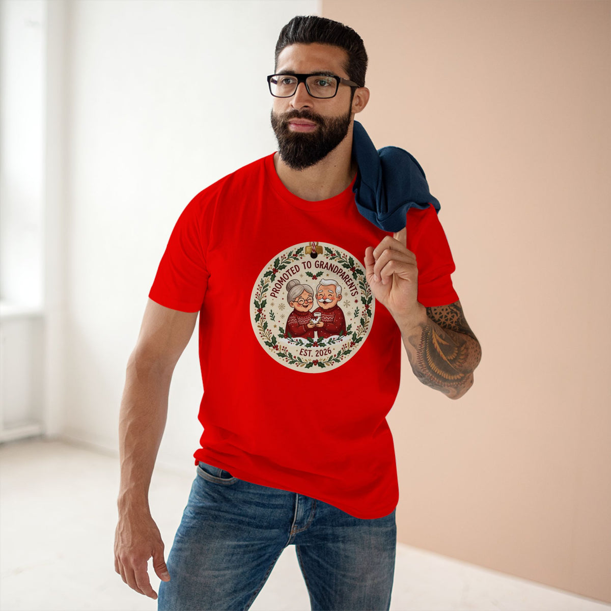 Casual Tee, Promoted to Grandparents (All Colors)(Custom)