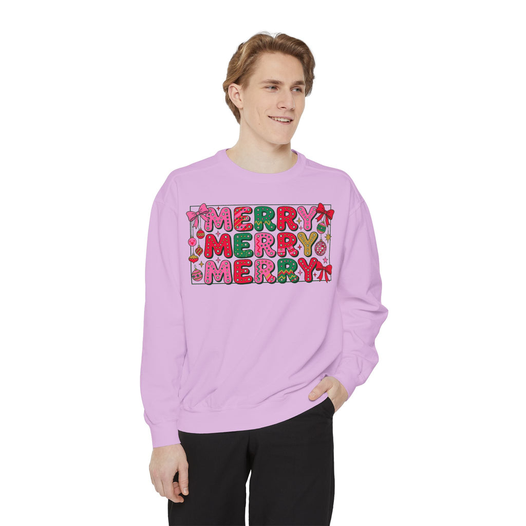 Dyed Sweatshirt, Merry Merry (White)