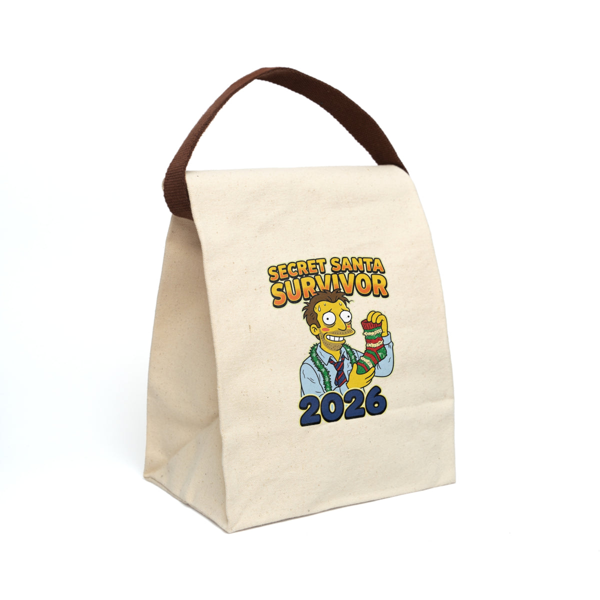 Canvas Lunch Bag With Strap - Secret Santa Survivor