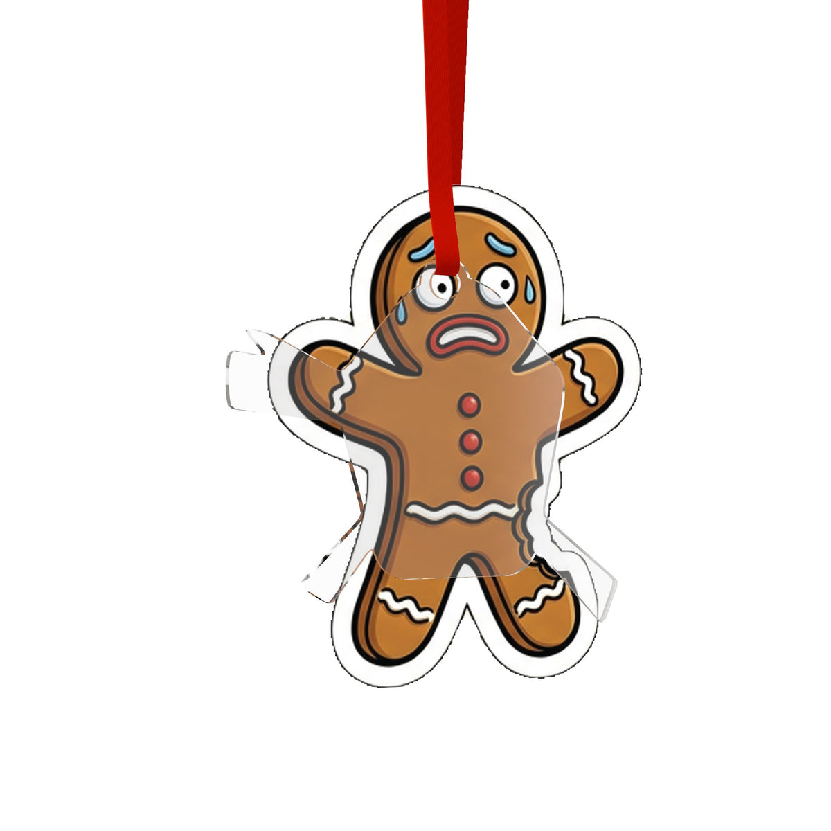 Die Cut Acrylic Ornament, Gingerbite Man