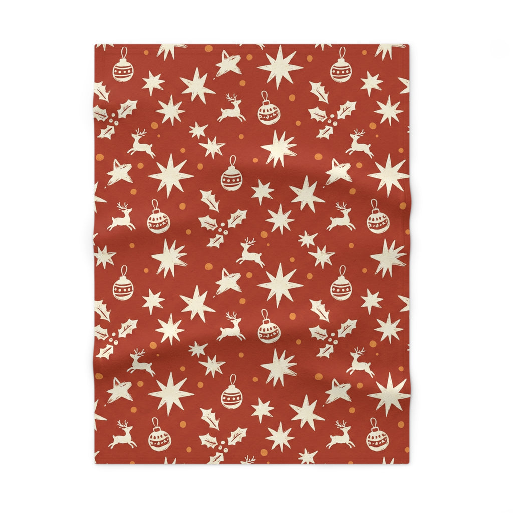 Fluffy Baby Blanket, Red Ornaments (Custom)