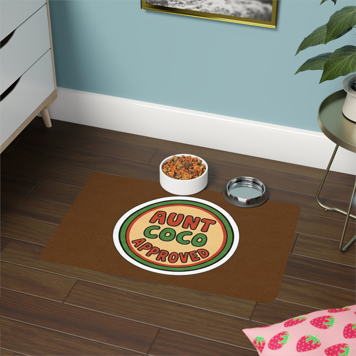Pet Food Mat, Aunt Coco Approved - 12 x 18