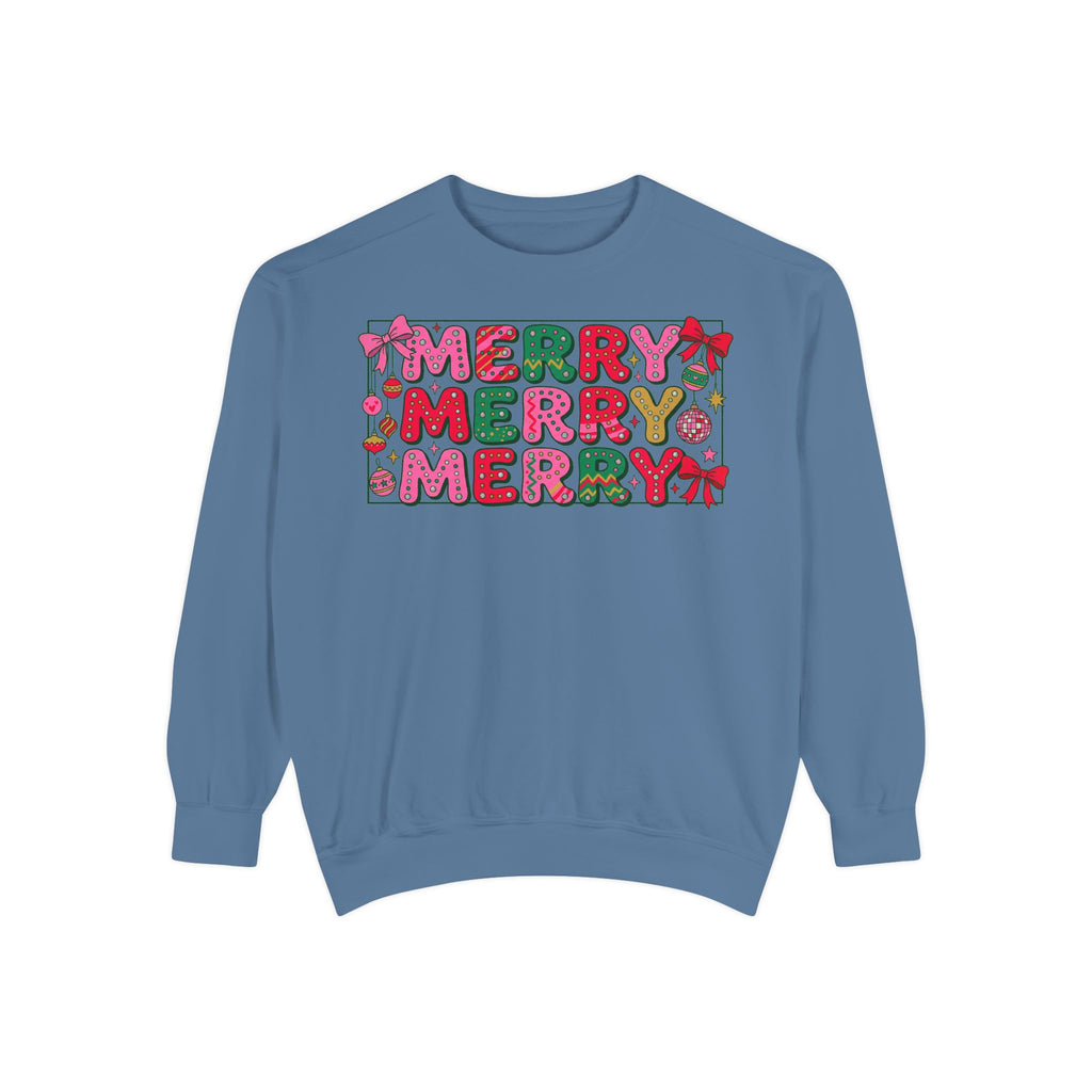 Dyed Sweatshirt, Merry Merry (White)