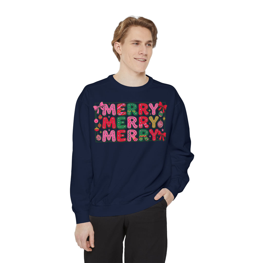 Dyed Sweatshirt, Merry Merry (White)