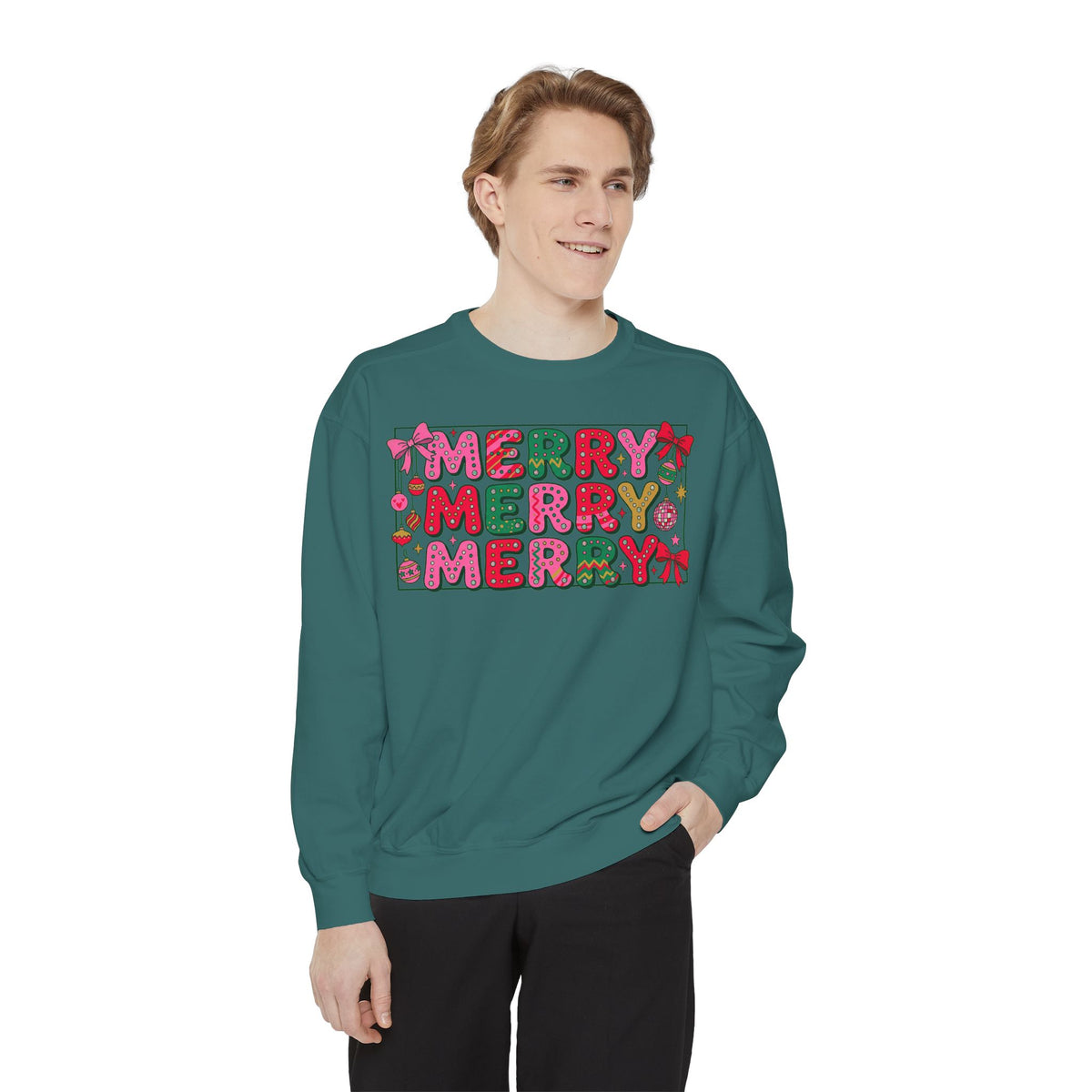 Dyed Sweatshirt, Merry Merry (White)
