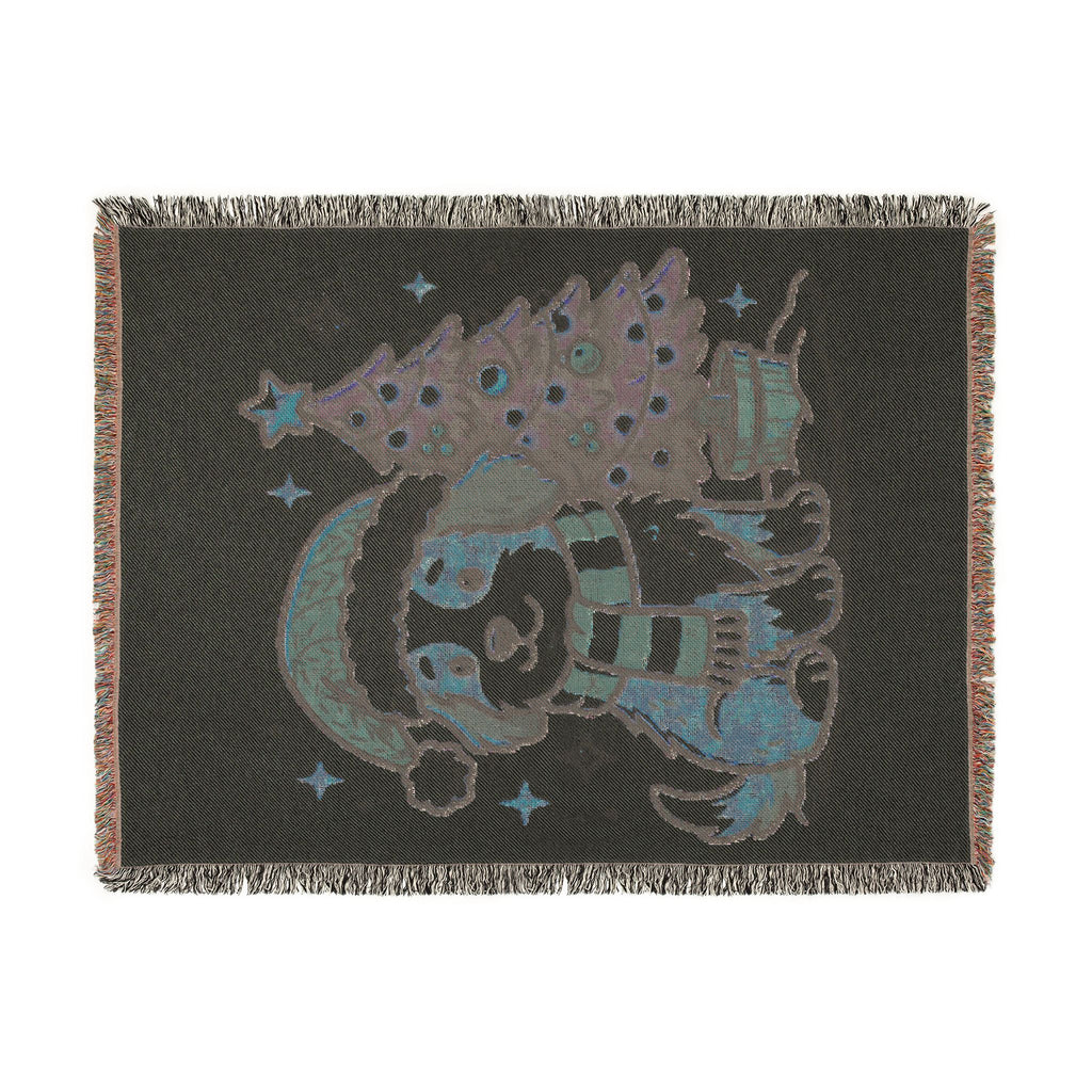 Happy Doggo Weaved Blanket - Cream
